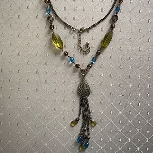 Vintage Avon Long Beaded Necklace w Tassel